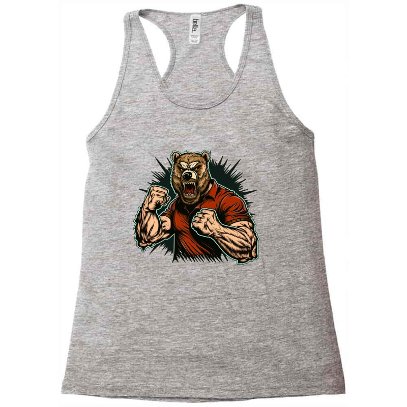 Bear Master Angry Racerback Tank by KareemHancock | Artistshot