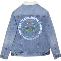 Pawleys Island Blue Crab Summer Unisex Sherpa-lined Denim Jacket | Artistshot