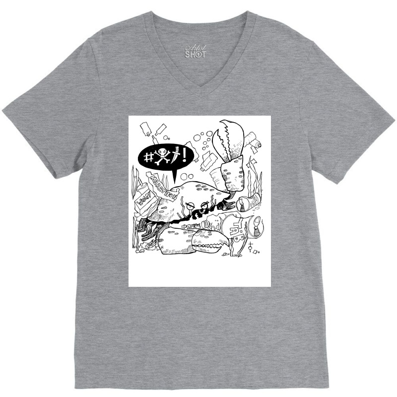 Crab Hippie V-neck Tee | Artistshot