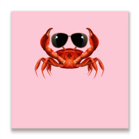 Cool Crab Red Metal Print Square | Artistshot