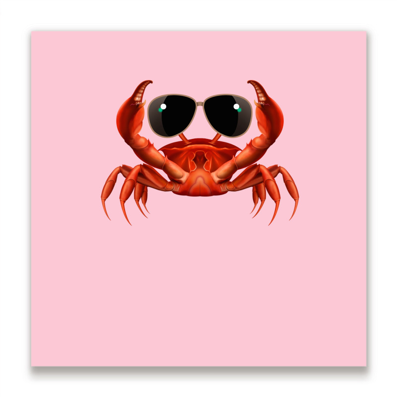 Cool Crab Red Metal Print Square | Artistshot