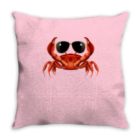 Cool Crab Red Throw Pillow | Artistshot