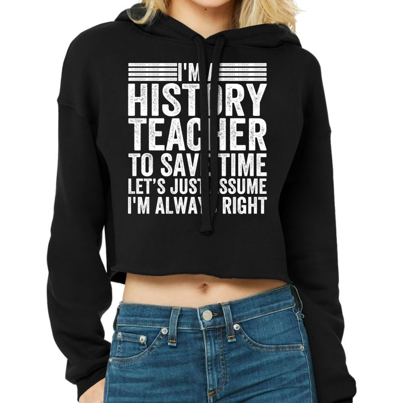 Awesome History Teacher Sayings Blue Cropped Hoodie by siannecortao | Artistshot