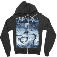 Aquatic Life Hipster Zipper Hoodie | Artistshot