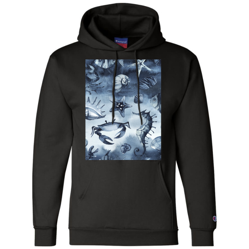 Aquatic Life Hipster Champion Hoodie | Artistshot