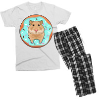 Hamster With Donut Red Men's T-shirt Pajama Set | Artistshot