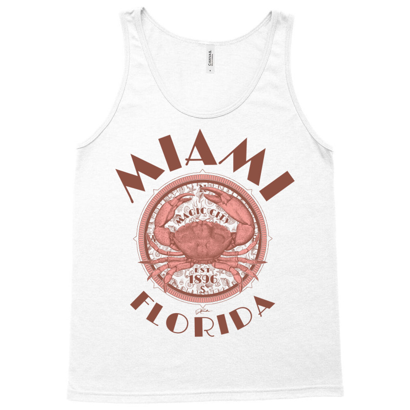 Miami Florida With Stone Crab On Wind Rose Cute Tank Top | Artistshot