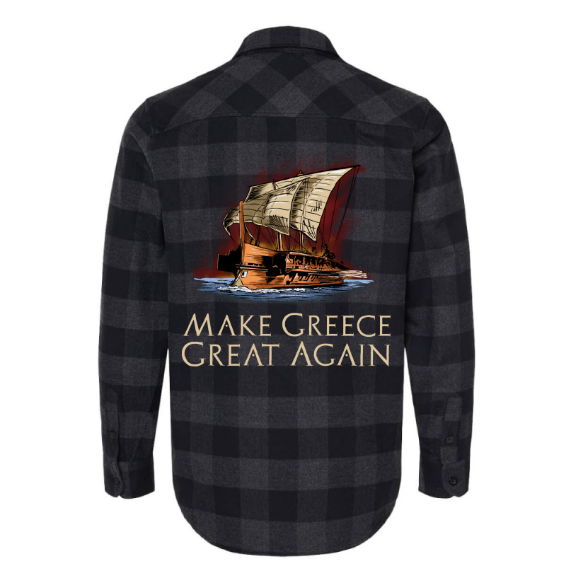 Ancient Greek Trireme Make Greece Great Again Al H Flannel Shirt | Artistshot