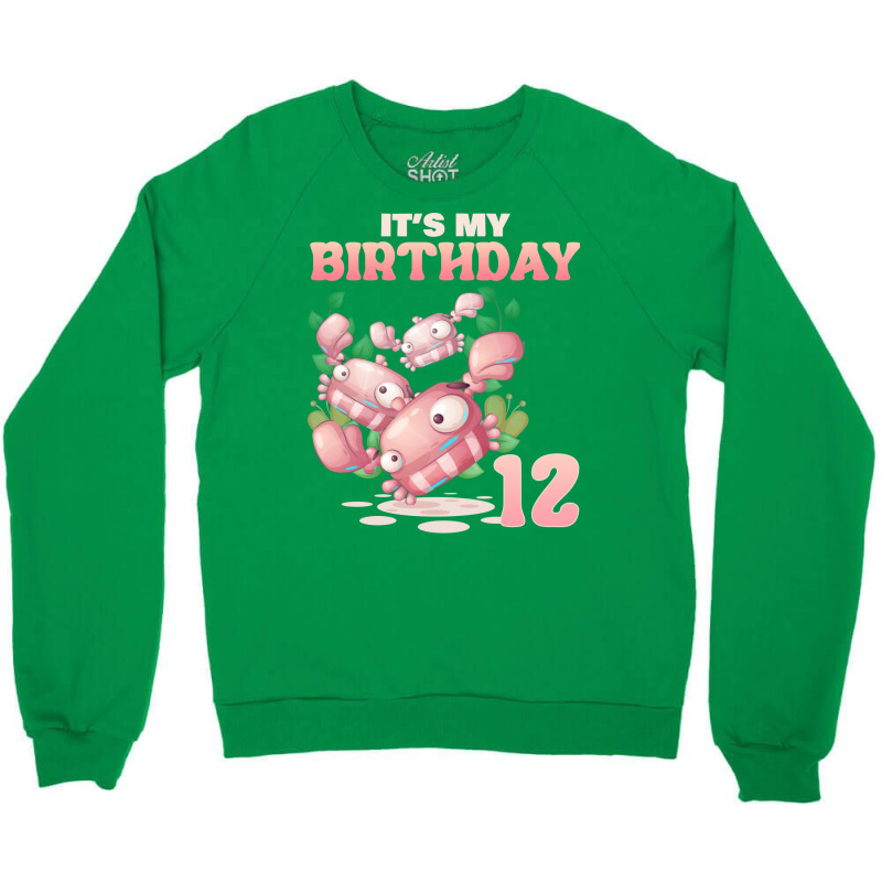 Cute Crab Its My 12th Birthday Funny Crewneck Sweatshirt | Artistshot