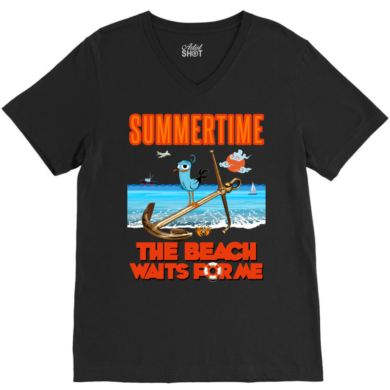 Summertime Travel V-neck Tee | Artistshot