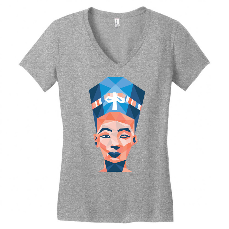 Geometric Nefertiti Travel Women's V-Neck T-Shirt by sajrulifaho | Artistshot