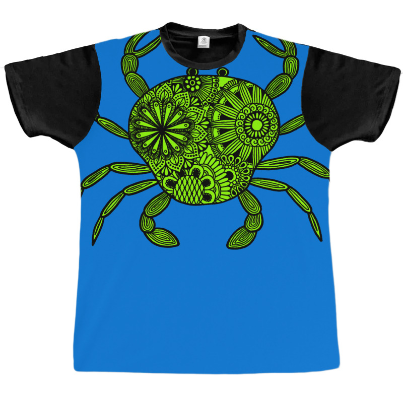 Mandala Crab Green And Black Travel Graphic T-shirt | Artistshot