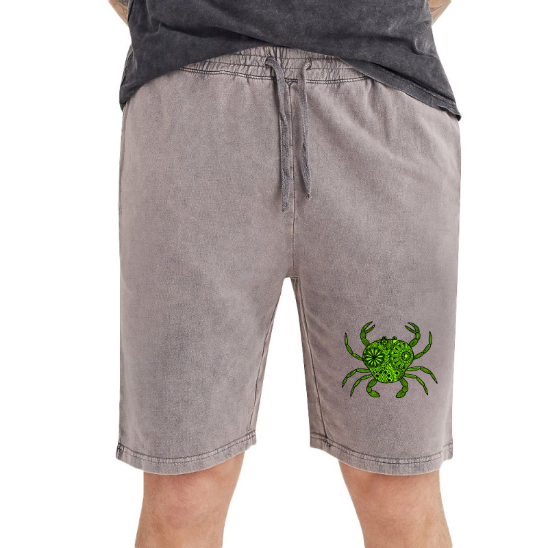 Mandala Crab Green And Black Travel Vintage Short | Artistshot