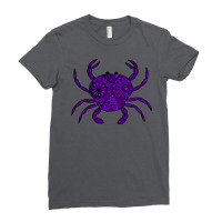 Mandala Crab Purple And Black Blue Ladies Fitted T-shirt | Artistshot