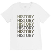 Gray Text Art History Girl V-neck Tee | Artistshot