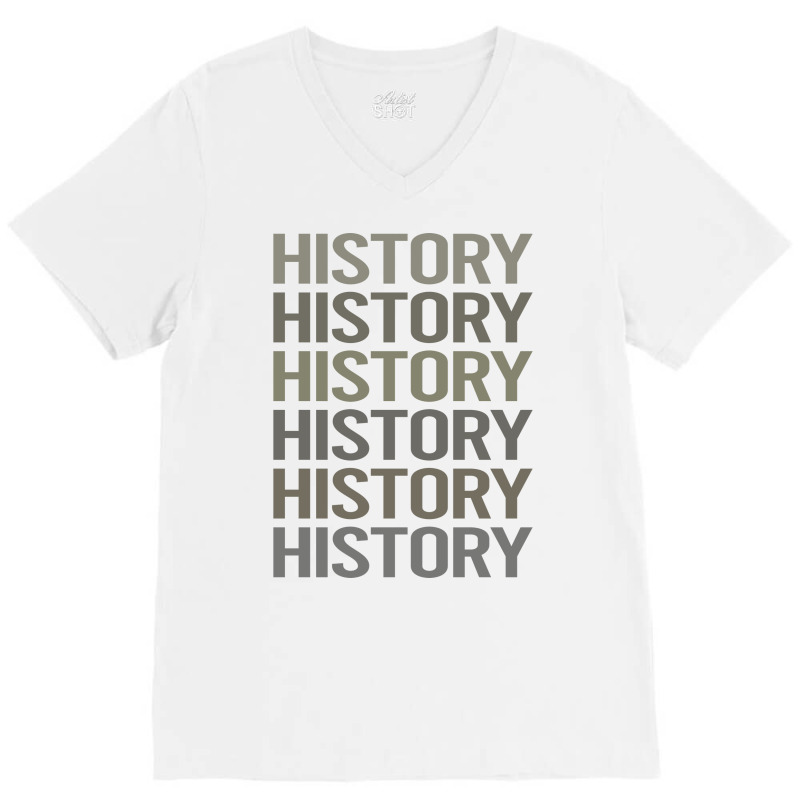 Gray Text Art History Girl V-neck Tee | Artistshot