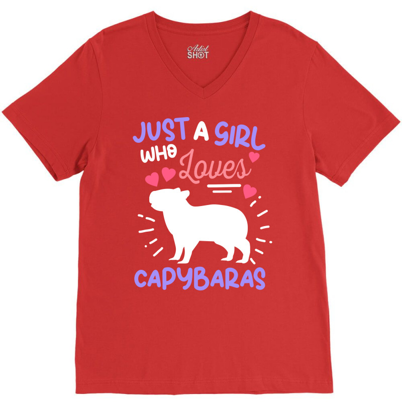 Just A Girl Who Loves Capybaras Yellow V-neck Tee | Artistshot