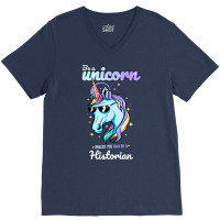 Historian Unicorn 70s V-neck Tee | Artistshot