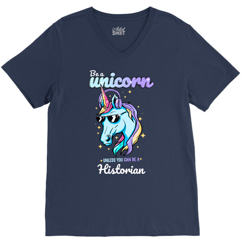 Historian Unicorn 70s V-neck Tee | Artistshot