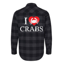 I Love Crabs Heart Crab Crustacean Summer Flannel Shirt | Artistshot