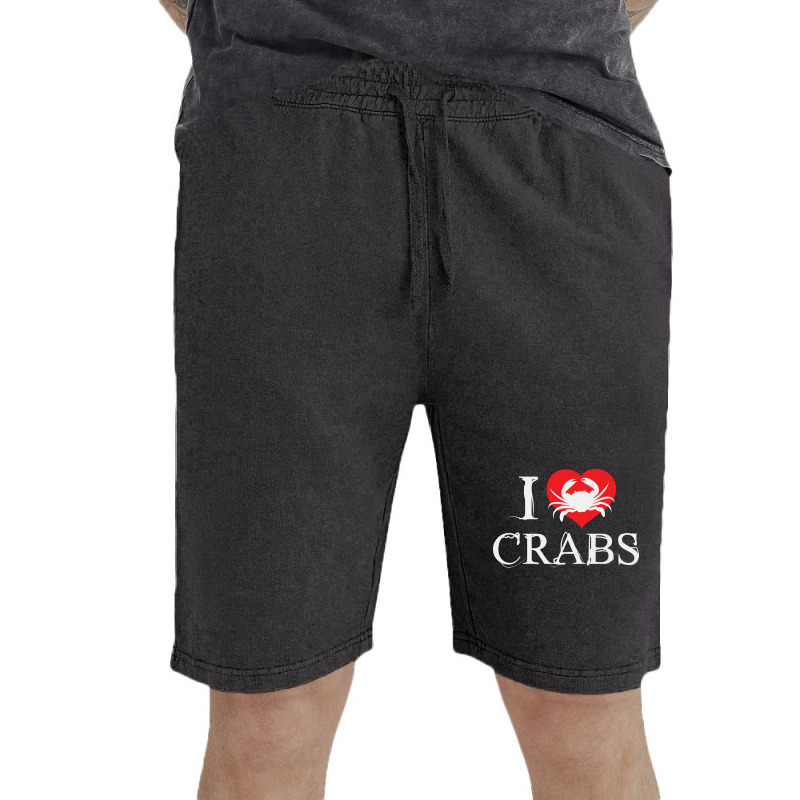 I Love Crabs Heart Crab Crustacean Summer Vintage Short | Artistshot