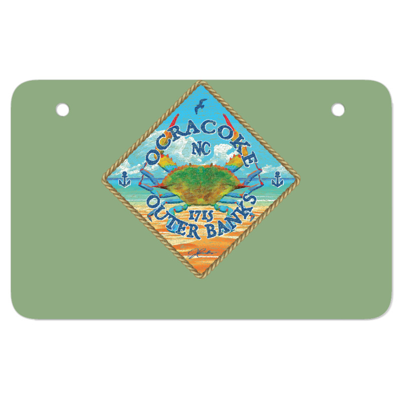 Ocracoke Outer Banks North Carolina Blue Crab On B Atv License Plate | Artistshot