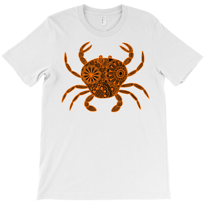 Mandala Crab Orange And Black Inverted Travel T-shirt | Artistshot