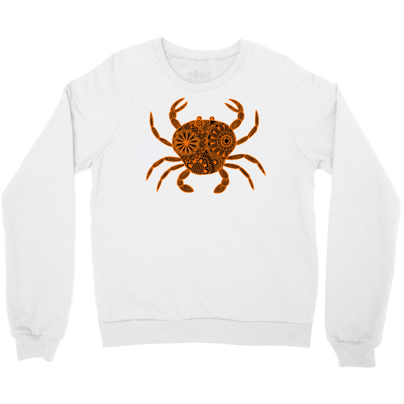 Mandala Crab Orange And Black Inverted Travel Crewneck Sweatshirt | Artistshot