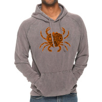 Mandala Crab Orange And Black Inverted Travel Vintage Hoodie | Artistshot