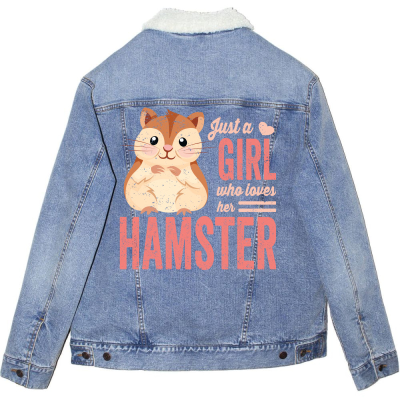 Just A Girl Who Loves Hamsters Cute Pet Hamster Bl Unisex Sherpa-lined Denim Jacket | Artistshot