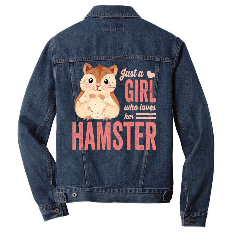 Just A Girl Who Loves Hamsters Cute Pet Hamster Bl Men Denim Jacket | Artistshot