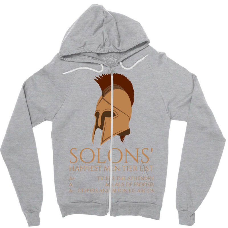 Solons Happiest Men Tier List Ancient Greek Histor Zipper Hoodie by siannecortao | Artistshot