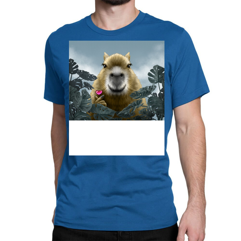 Capybara Mini Heart Yellow Classic T-shirt | Artistshot