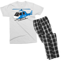 Cute Police Department Helicopter Chopper Cartoon Men's T-shirt Pajama Set | Artistshot