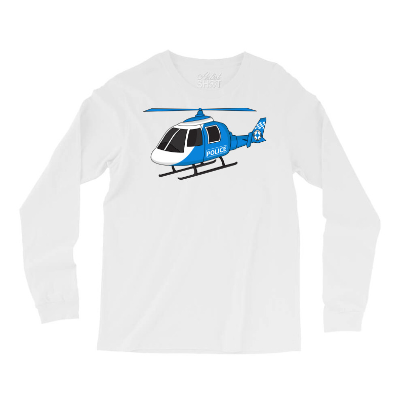 Cute Police Department Helicopter Chopper Cartoon Long Sleeve Shirts by yicunbuyarn | Artistshot