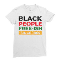 Black People Freeish Since 1865 Scribble Green Ladies Fitted T-shirt | Artistshot