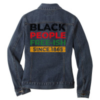 Black People Freeish Since 1865 Scribble Green Ladies Denim Jacket | Artistshot