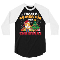 Guinea Pig For Christmas Funny Christmas Gift Gree 3/4 Sleeve Shirt | Artistshot