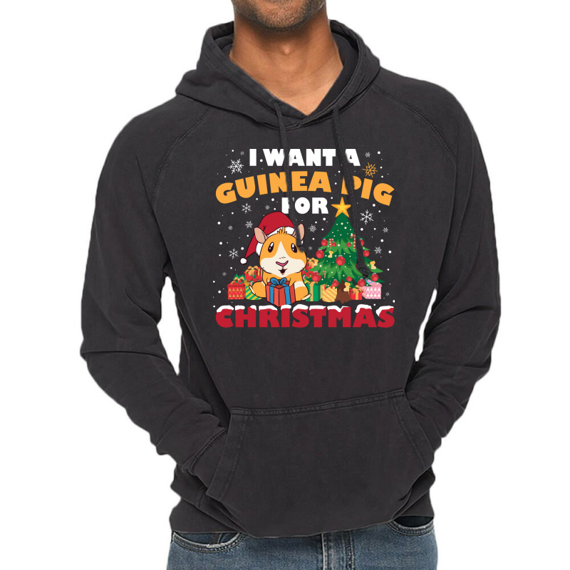 Guinea Pig For Christmas Funny Christmas Gift Gree Vintage Hoodie | Artistshot