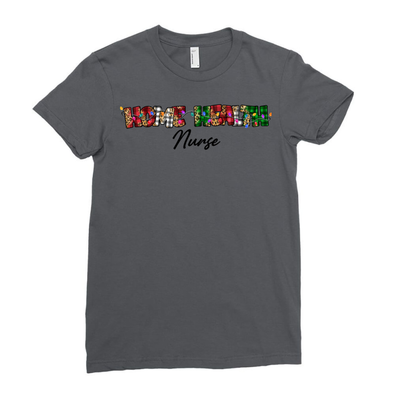 Home Health Nurse Merry Christmas Buffalo Plaid Nu Ladies Fitted T-Shirt by aneekvilmit | Artistshot