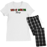 Home Health Nurse Merry Christmas Buffalo Plaid Nu Women's Pajamas Set | Artistshot