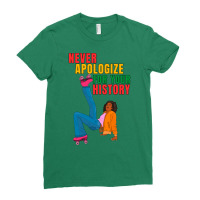 Never Apologize For Your History Roller Skater Nat Ladies Fitted T-shirt | Artistshot