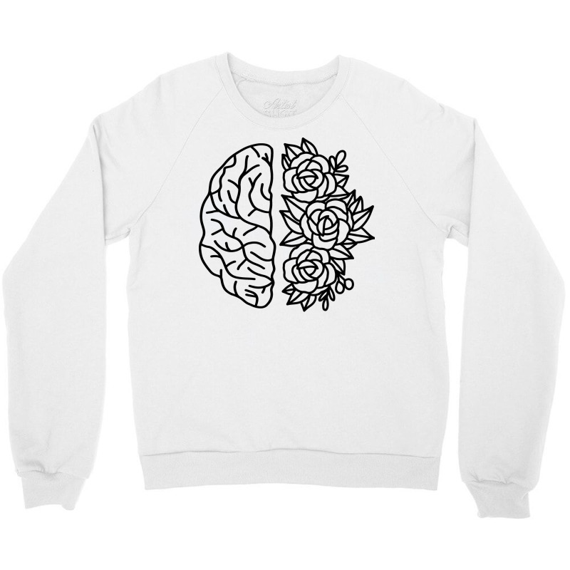 Floral Brain Mental Health Funny Crewneck Sweatshirt by lumnmevljac | Artistshot