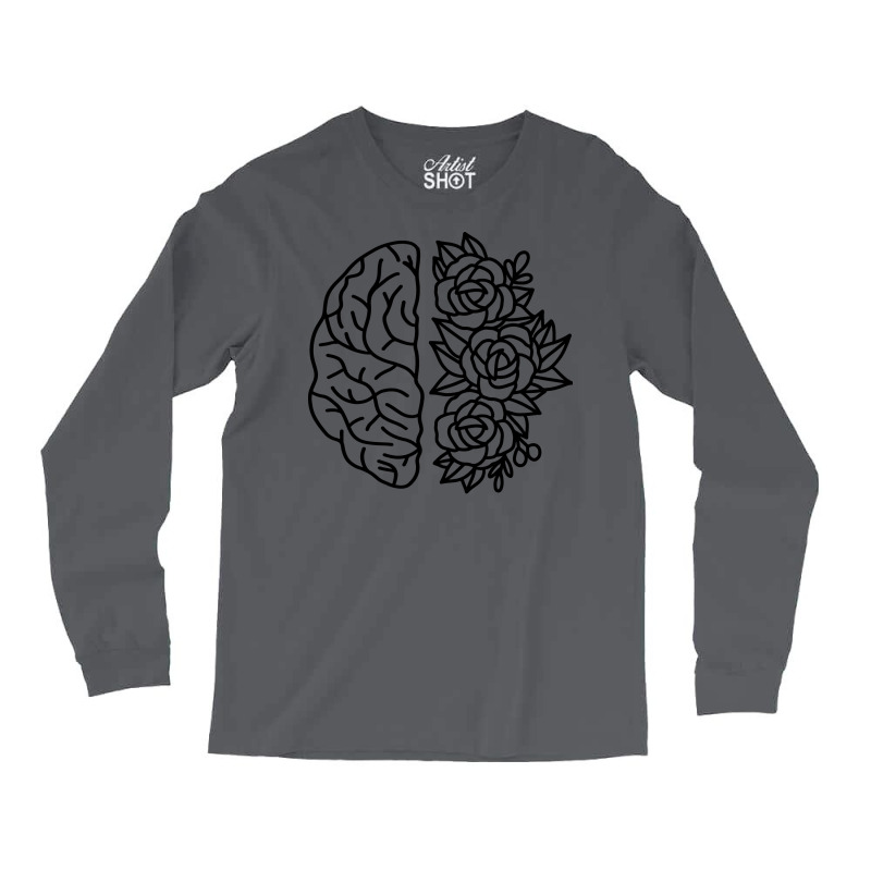 Floral Brain Mental Health Funny Long Sleeve Shirts by lumnmevljac | Artistshot