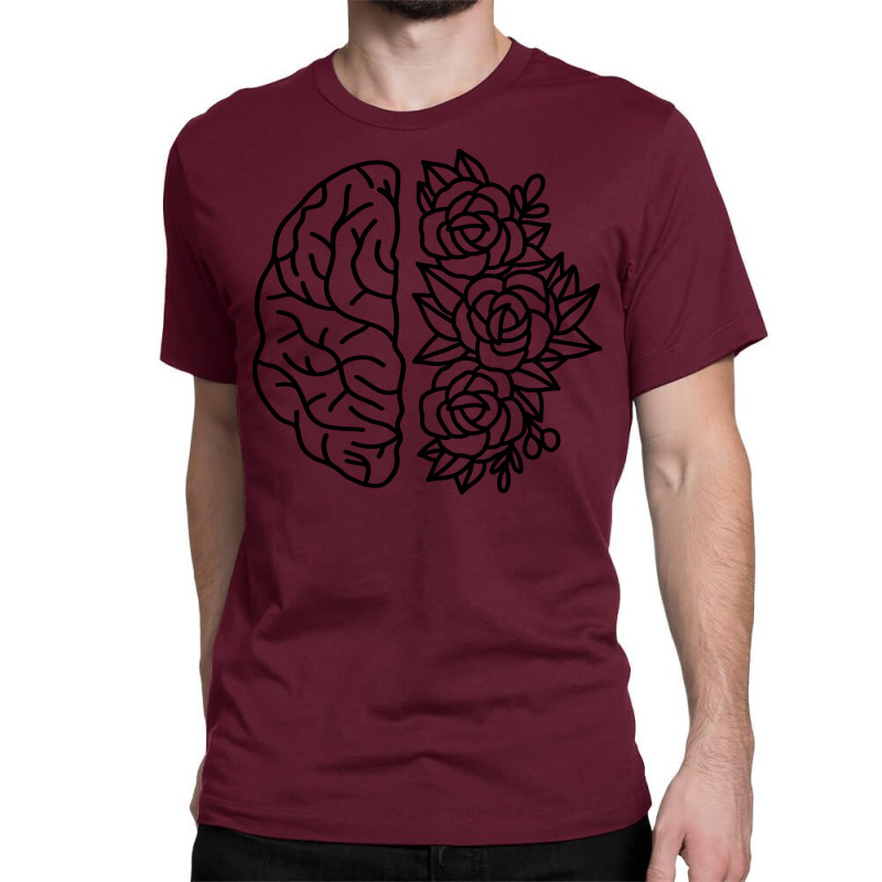 Floral Brain Mental Health Funny Classic T-shirt by lumnmevljac | Artistshot