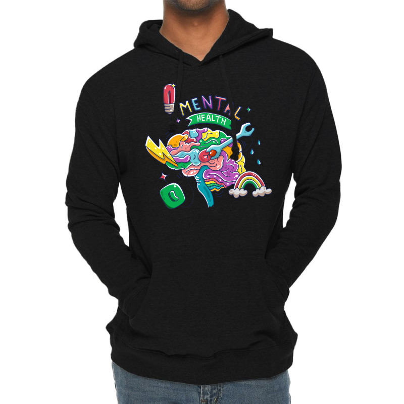 Mental Health Concept Humor Lightweight Hoodie | Artistshot