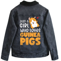 Just A Girl Who Loves Guinea Pigs Aesthetic Unisex Sherpa-lined Denim Jacket | Artistshot