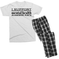 I Support Mental Health Awareness Month Nostalgia Men's T-shirt Pajama Set | Artistshot