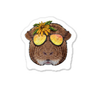 Summer Guinea Pig Tropical Holiday Summer Beach Va Sticker | Artistshot