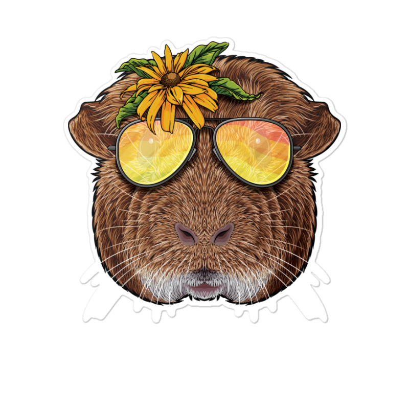 Summer Guinea Pig Tropical Holiday Summer Beach Va Sticker | Artistshot